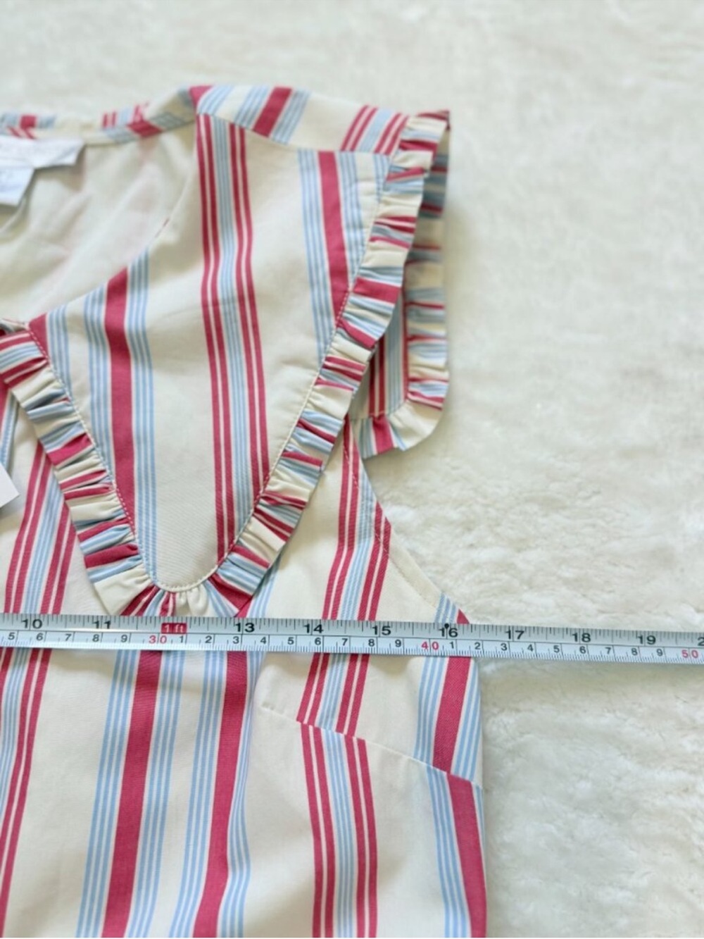 Caroline Constas Red & Blue Striped Sailor Collar Summer Maxi Dress Small - Picture 3 of 9